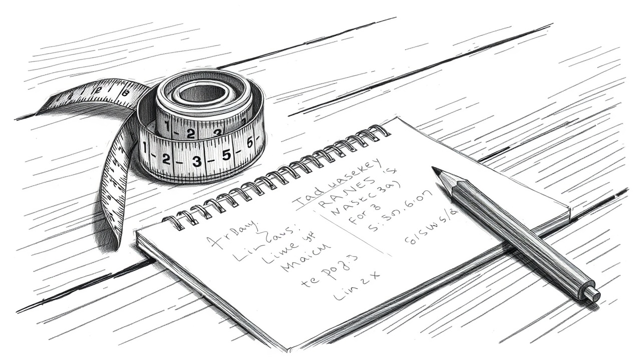 инструменты для снятия мерок на столе