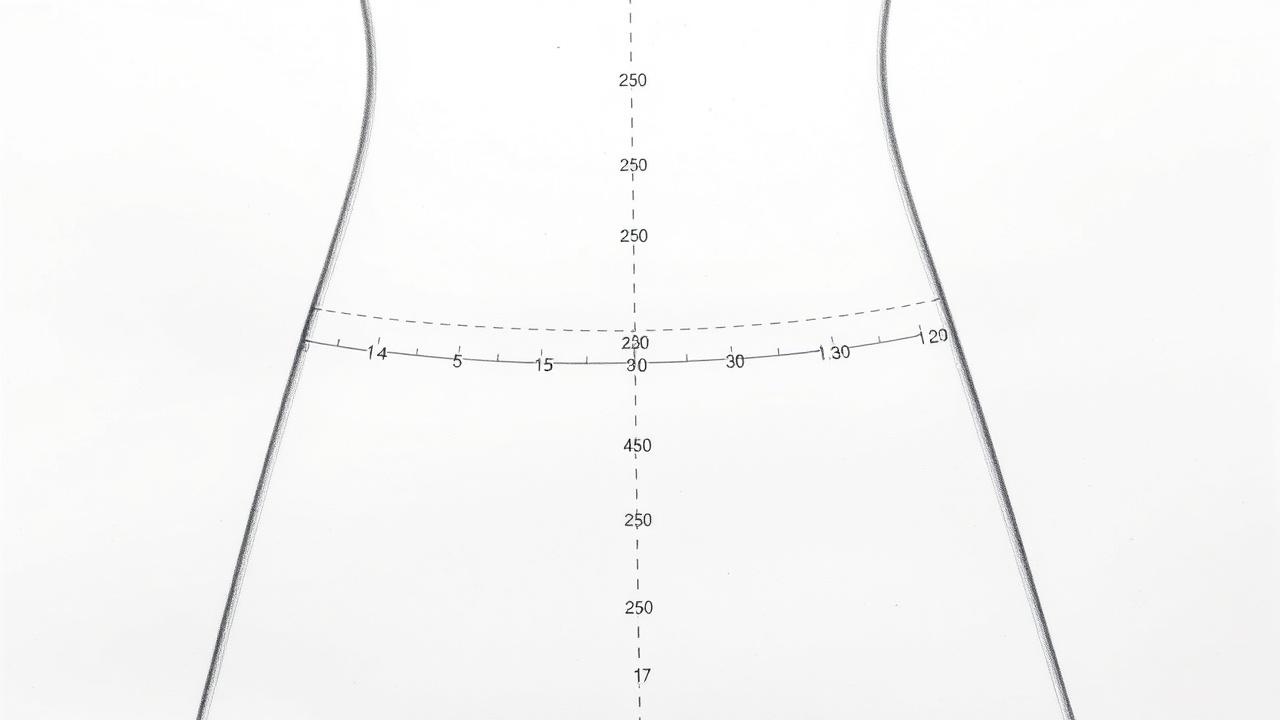 выкройка платья с отметками обхвата бедер