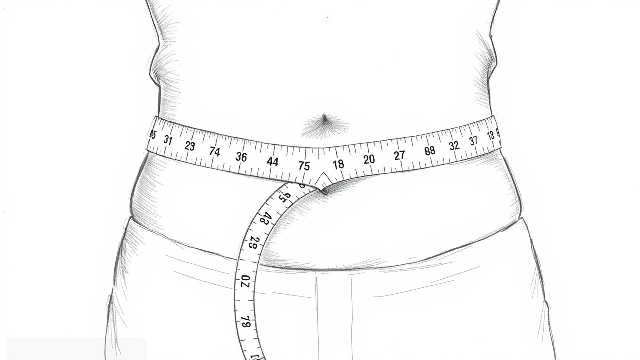 снятие мерки обхвата талии