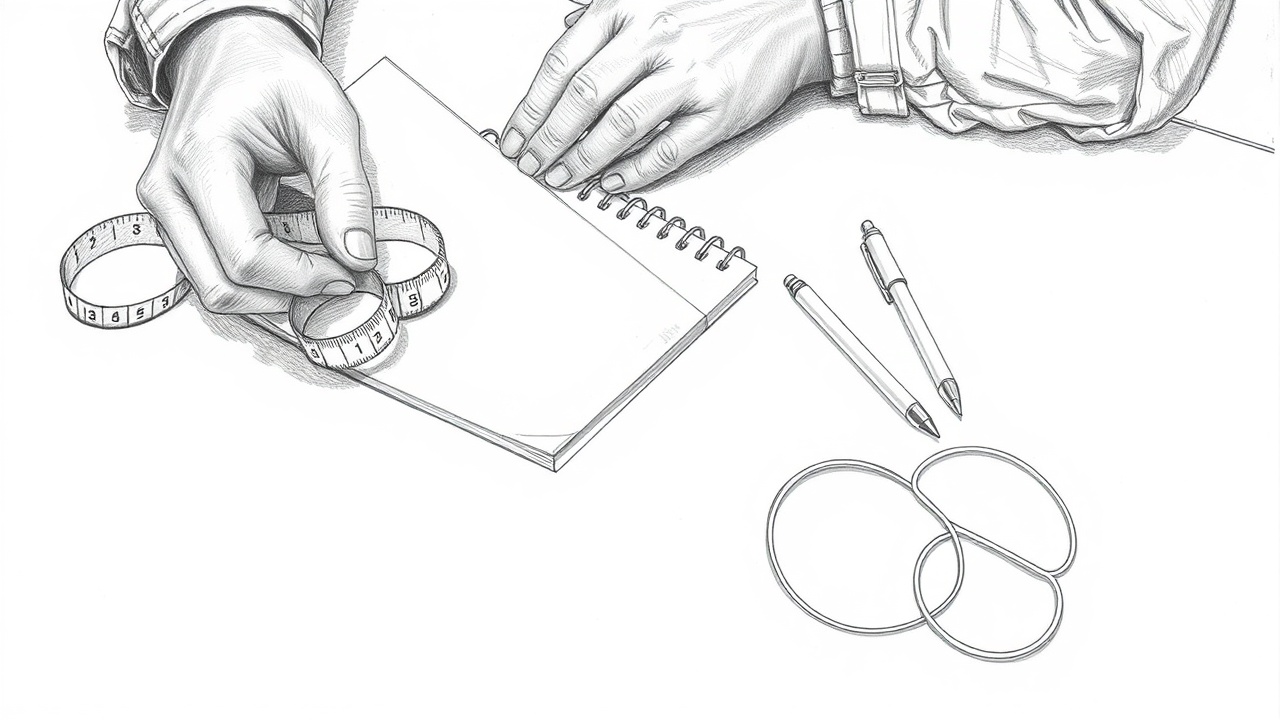 инструменты для снятия мерок на столе